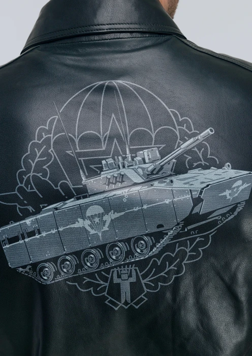 Купить куртка-пилот кожаная «вдв» темно-синяя в интернет-магазине ArmRus по выгодной цене. - изображение 6