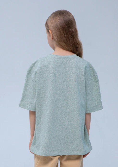 Купить футболка детская «штамп» мятный меланж в интернет-магазине ArmRus по выгодной цене. - изображение 4