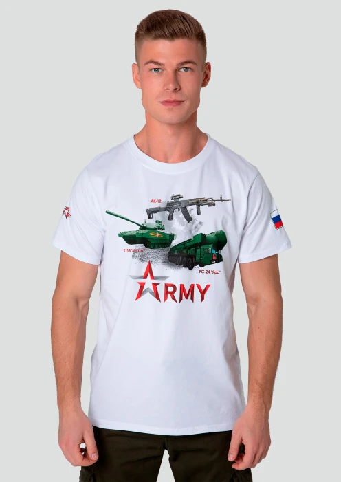Купить футболка мужская белая army «сухопутные войска» в интернет-магазине ArmRus по выгодной цене. - изображение 1