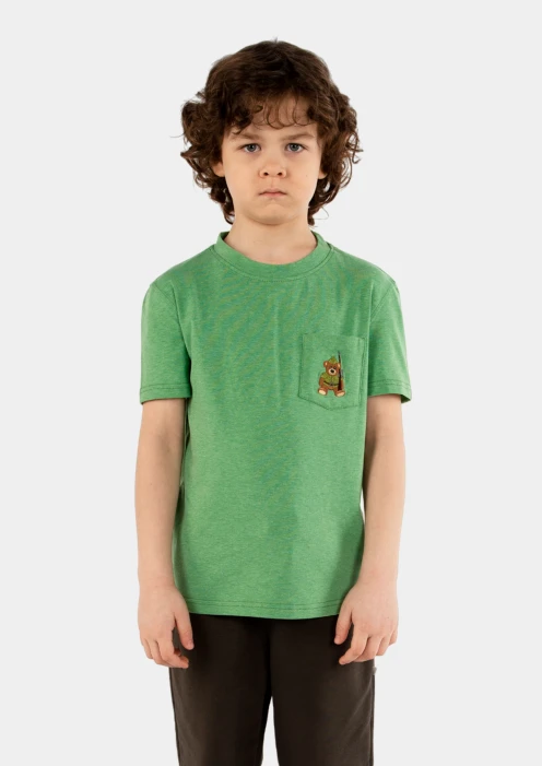 Купить футболка детская «вежливые мишки» зеленая в интернет-магазине ArmRus по выгодной цене. - изображение 1