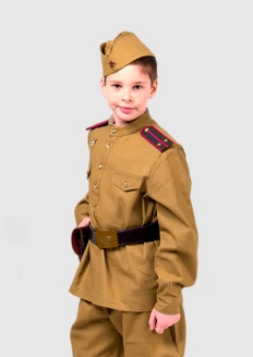 Комплект пехотной военной формы ВОВ на мальчика - хаки