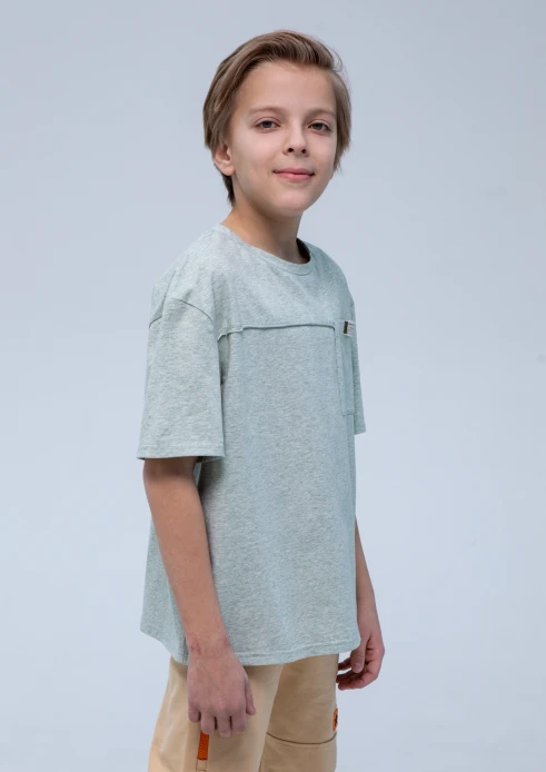 Купить футболка детская «штамп» мятный меланж в интернет-магазине ArmRus по выгодной цене. - изображение 19