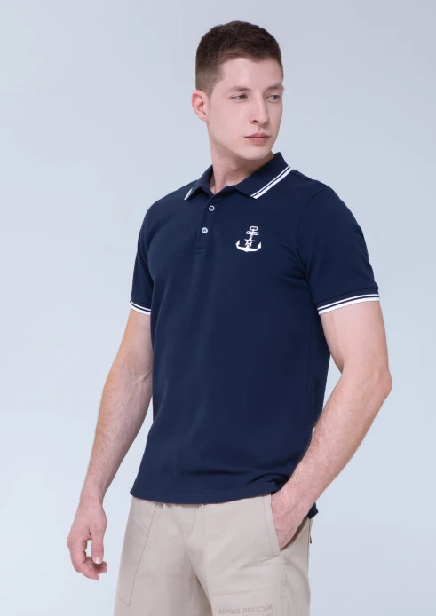 Купить футболка-поло мужская «якорь» темно-синяя в интернет-магазине ArmRus по выгодной цене. - изображение 3