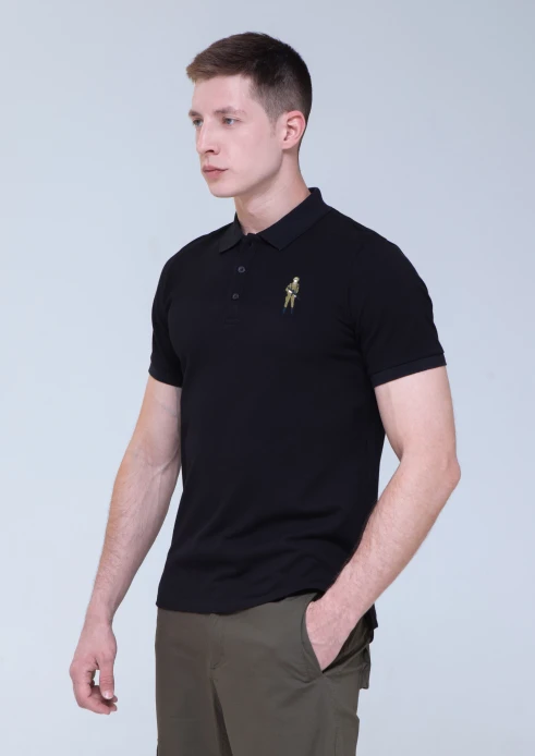 Купить футболка-поло мужская «вежливые люди» черная в интернет-магазине ArmRus по выгодной цене. - изображение 3