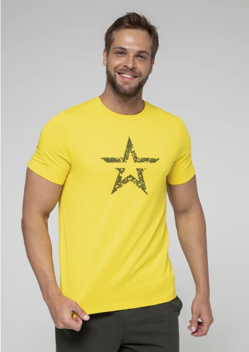 Купить футболка мужская «звезда» желтая в интернет-магазине ArmRus по выгодной цене. - изображение 1