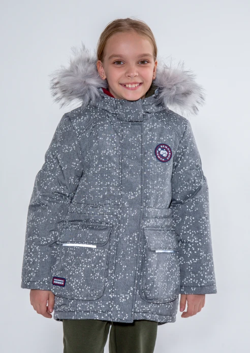 Купить куртка-парка утепленная детская «вежливые мишки» серая в интернет-магазине ArmRus по выгодной цене. - изображение 5