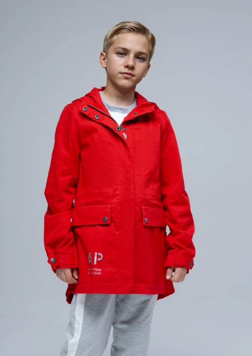 Купить куртка-парка детская «от победы к победам» красная в интернет-магазине ArmRus по выгодной цене. - изображение 2