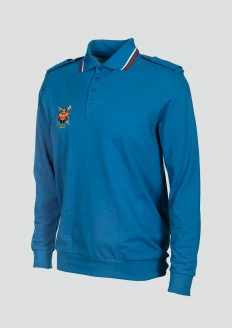 Футболка-поло с длинными рукавами для военнослужащих синего цвета: купить в интернет-магазине «Армия России