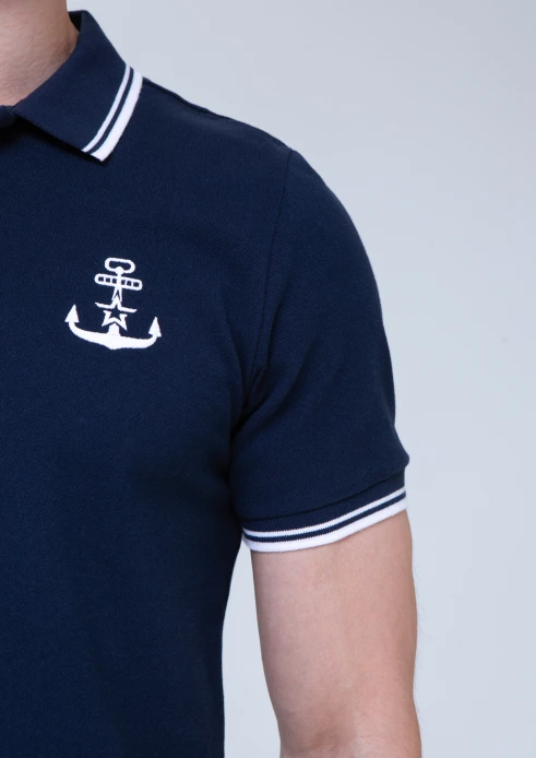 Купить футболка-поло мужская «якорь» темно-синяя в интернет-магазине ArmRus по выгодной цене. - изображение 6