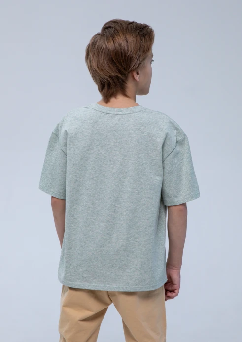 Купить футболка детская «штамп» мятный меланж в интернет-магазине ArmRus по выгодной цене. - изображение 3