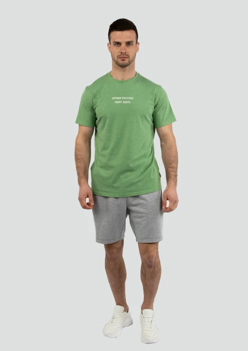 Купить футболка мужская «миру быть» зеленая в интернет-магазине ArmRus по выгодной цене. - изображение 4