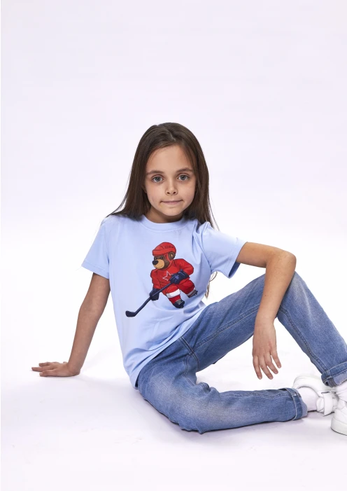Купить футболка детская «медведь-хоккеист» голубой в интернет-магазине ArmRus по выгодной цене. - изображение 10