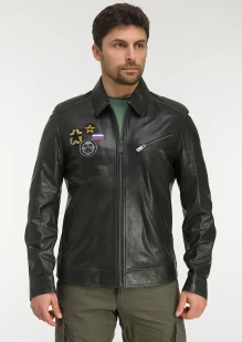 Куртка-пилот кожаная «ВДВ» темно-зеленая: купить в интернет-магазине «Армия России