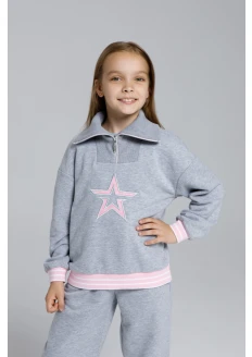 Толстовка для девочки «Звезда» серый меланж: купить в интернет-магазине «Армия России