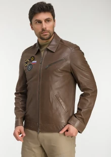 Куртка пилот кожаная «РВСН» бежевая: купить в интернет-магазине «Армия России