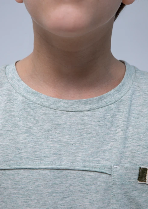 Купить футболка детская «штамп» мятный меланж в интернет-магазине ArmRus по выгодной цене. - изображение 9