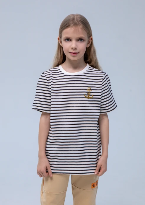 Купить футболка детская «якорь» полосатая в интернет-магазине ArmRus по выгодной цене. - изображение 1