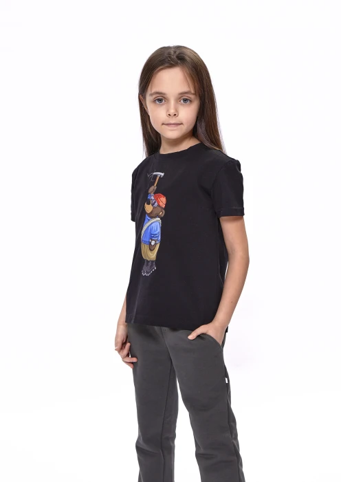 Купить футболка детская «медведь-скалолаз» черная в интернет-магазине ArmRus по выгодной цене. - изображение 4