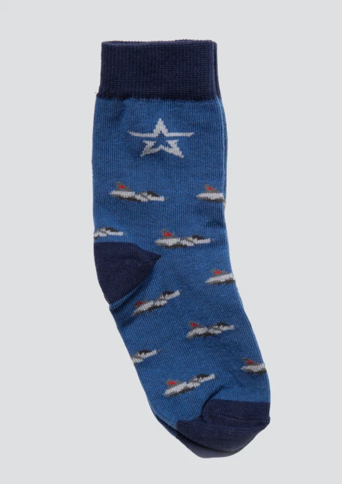 Купить носки детские «истребители» синие в интернет-магазине ArmRus по выгодной цене. - изображение 1