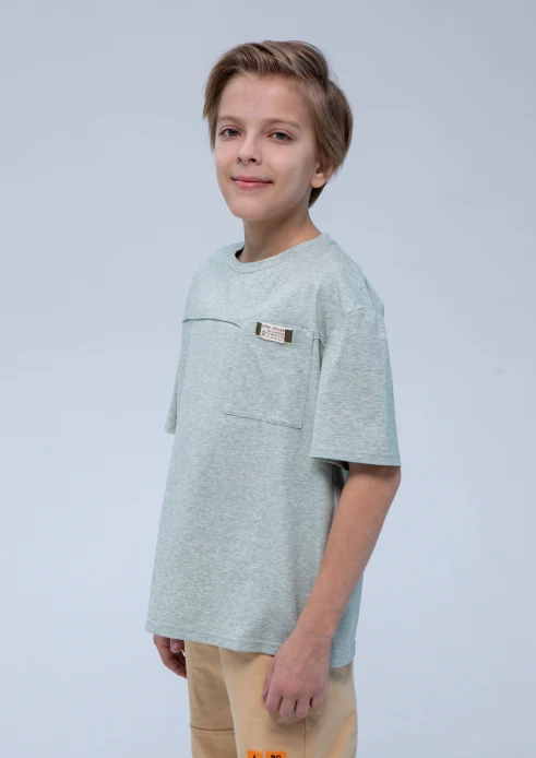 Купить футболка детская «штамп» мятный меланж в интернет-магазине ArmRus по выгодной цене. - изображение 5