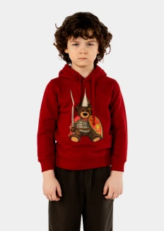Толстовка (Худи) детская «Вежливые мишки» красная: купить в интернет-магазине «Армия России