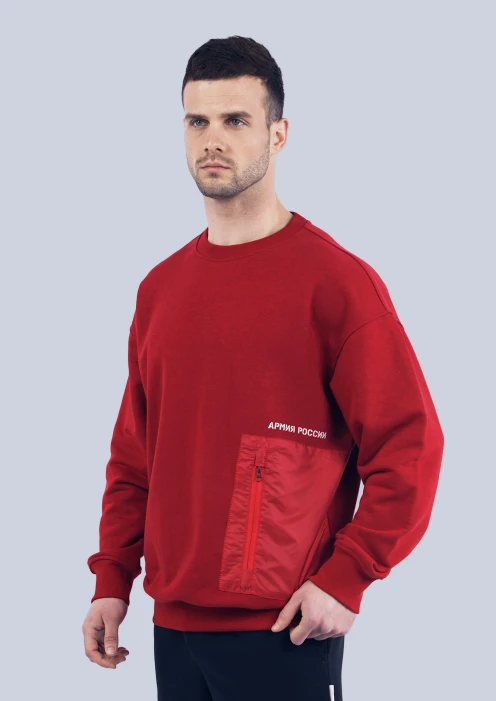 Купить свитшот мужской «миру быть» красный в интернет-магазине ArmRus по выгодной цене. - изображение 3