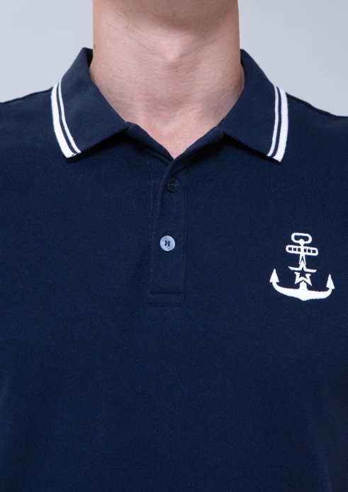 Купить футболка-поло мужская «якорь» темно-синяя в интернет-магазине ArmRus по выгодной цене. - изображение 4