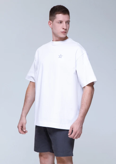 Купить футболка оверсайз мужская «звезда» белая в интернет-магазине ArmRus по выгодной цене. - изображение 4