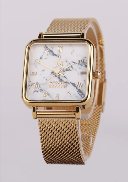 Купить часы женские «армия россии» кварцевые золотистые с мрамором в интернет-магазине ArmRus по выгодной цене. - изображение 1