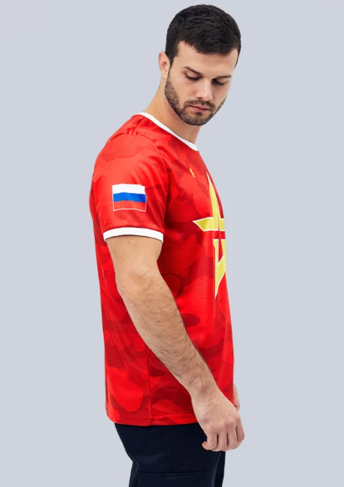 Купить футболка спортивная «первый» красный камуфляж в интернет-магазине ArmRus по выгодной цене. - изображение 3