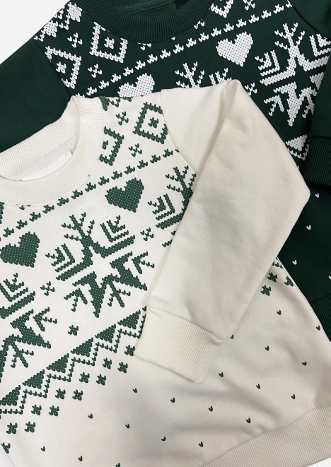Купить свитшот детский «снежинка» зеленый в интернет-магазине ArmRus по выгодной цене. - изображение 6