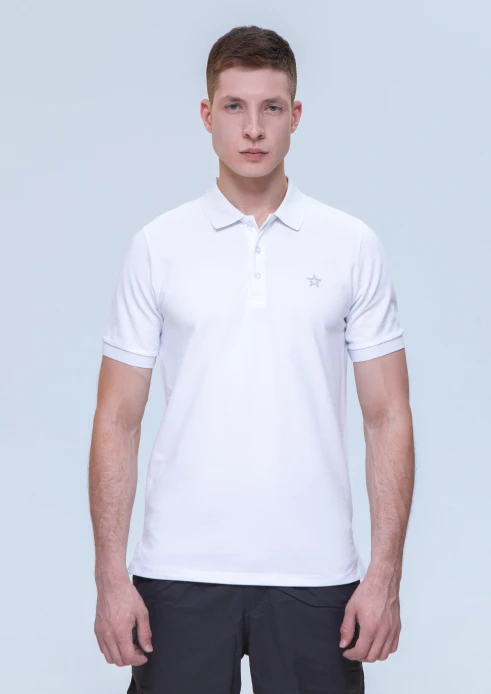 Купить футболка-поло мужская «звезда» белая в интернет-магазине ArmRus по выгодной цене. - изображение 1