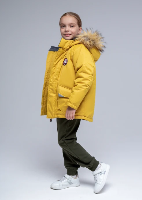 Купить  куртка-парка утепленная детская «вежливые мишки» желтая в интернет-магазине ArmRus по выгодной цене. - изображение 19