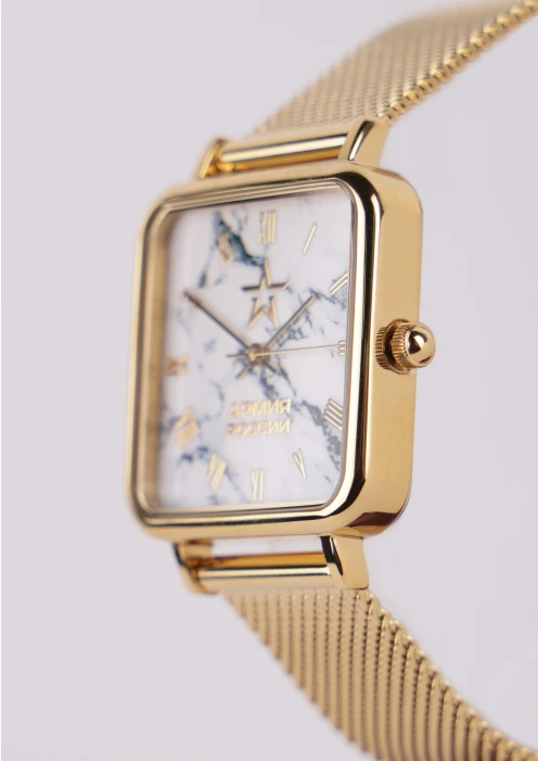 Купить часы женские «армия россии» кварцевые золотистые с мрамором в интернет-магазине ArmRus по выгодной цене. - изображение 5