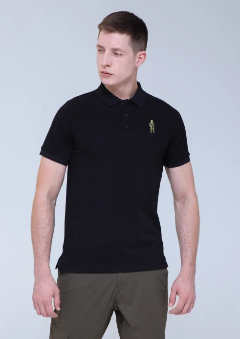 Купить футболка-поло мужская «вежливые люди» черная в интернет-магазине ArmRus по выгодной цене. - изображение 1