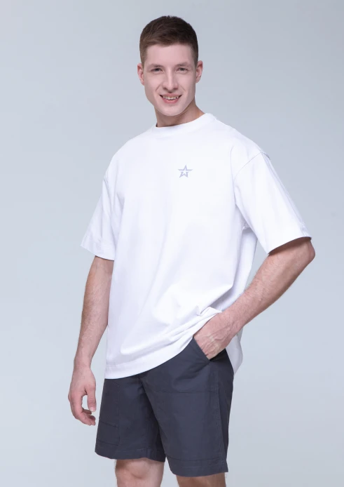 Купить футболка оверсайз мужская «звезда» белая в интернет-магазине ArmRus по выгодной цене. - изображение 3