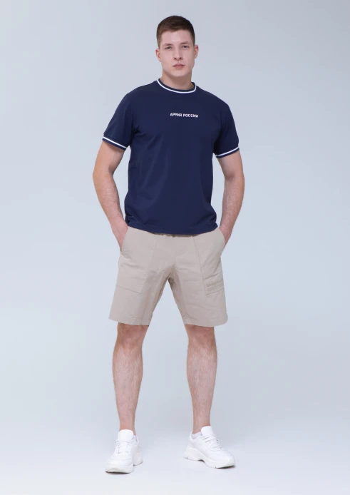 Купить футболка мужская «армия россии» темно-синяя с полосатыми манжетами в интернет-магазине ArmRus по выгодной цене. - изображение 8