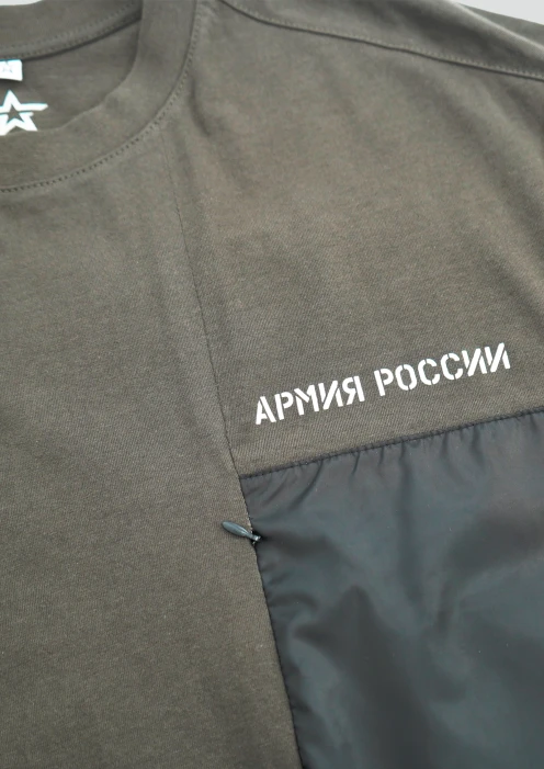 Купить футболка мужская «армия россии» хаки с карманом в интернет-магазине ArmRus по выгодной цене. - изображение 6
