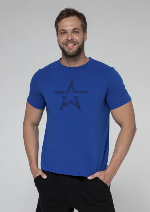 Купить футболка мужская «звезда» синяя в интернет-магазине ArmRus по выгодной цене. - изображение 1