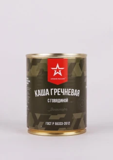 Каша гречневая с говядиной, ж/б, 338 г : купить в интернет-магазине «Армия России